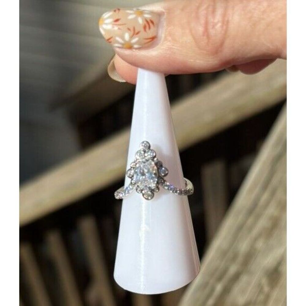 Bomb Party RBP3382 Diamond Cubic Zirconia‎ On Rhodium Plating Sz 6